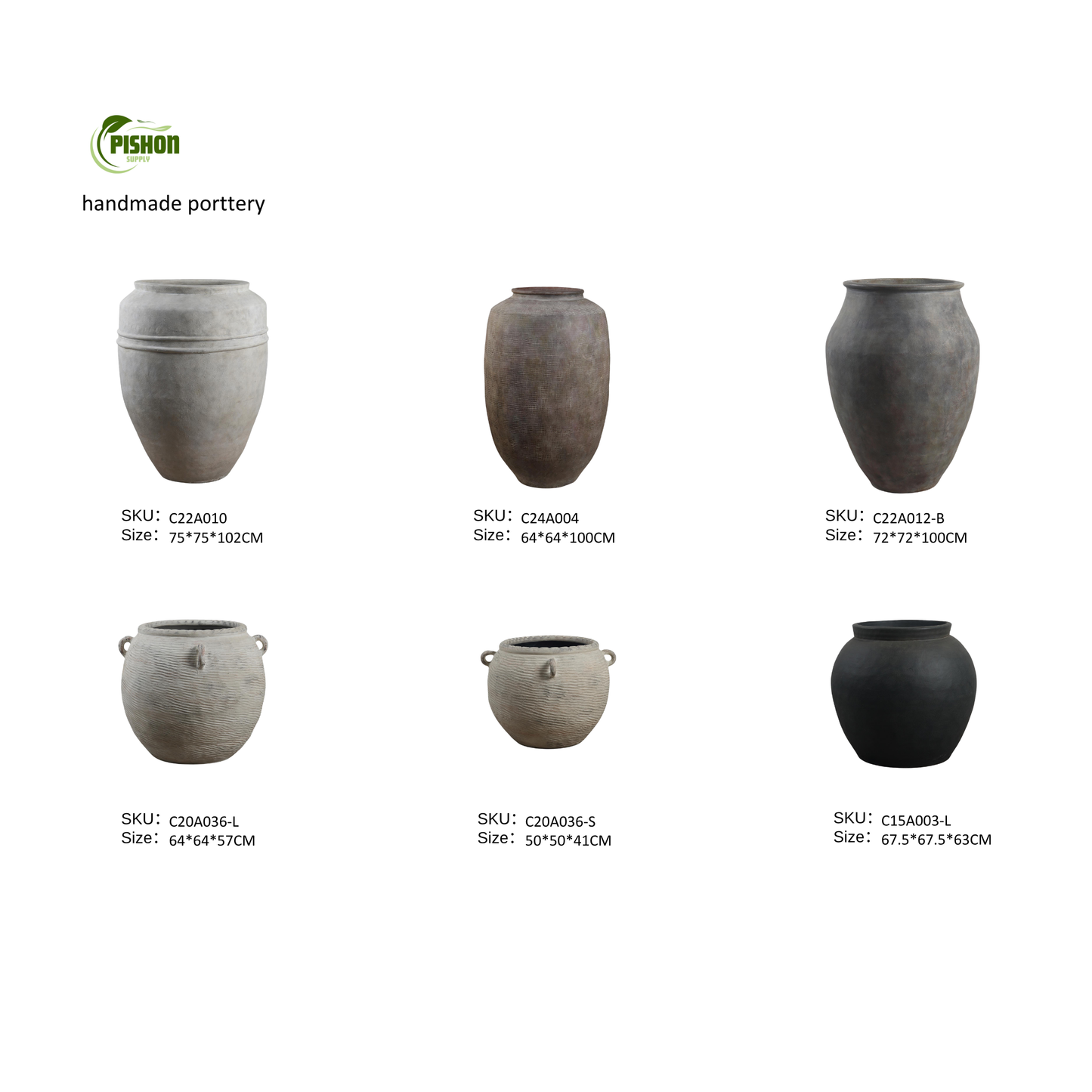 Large Terracotta Pots | Hand-Thrown Primitive Pottery | Distressed Vintage Vessel