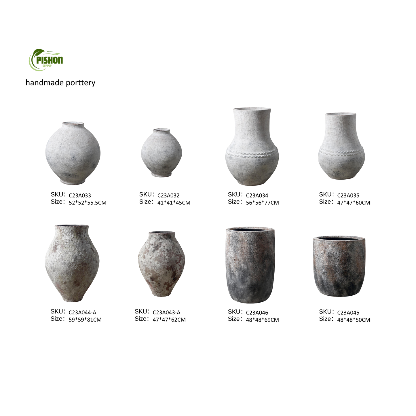 Large Terracotta Pots | Hand-Thrown Primitive Pottery | Distressed Vintage Vessel
