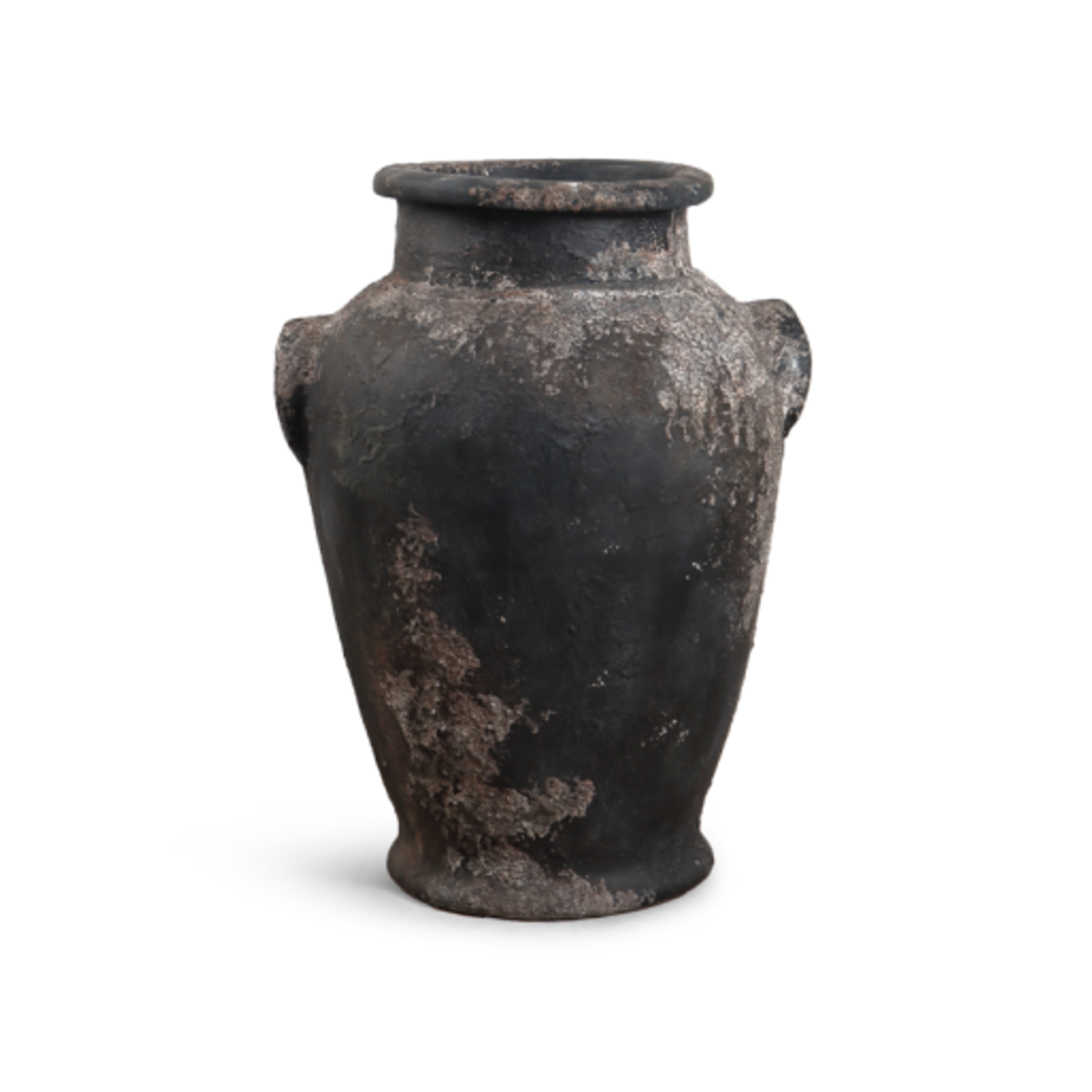 Large Antique Ceramic Urn Vase with Handles | Rustic Home Decor