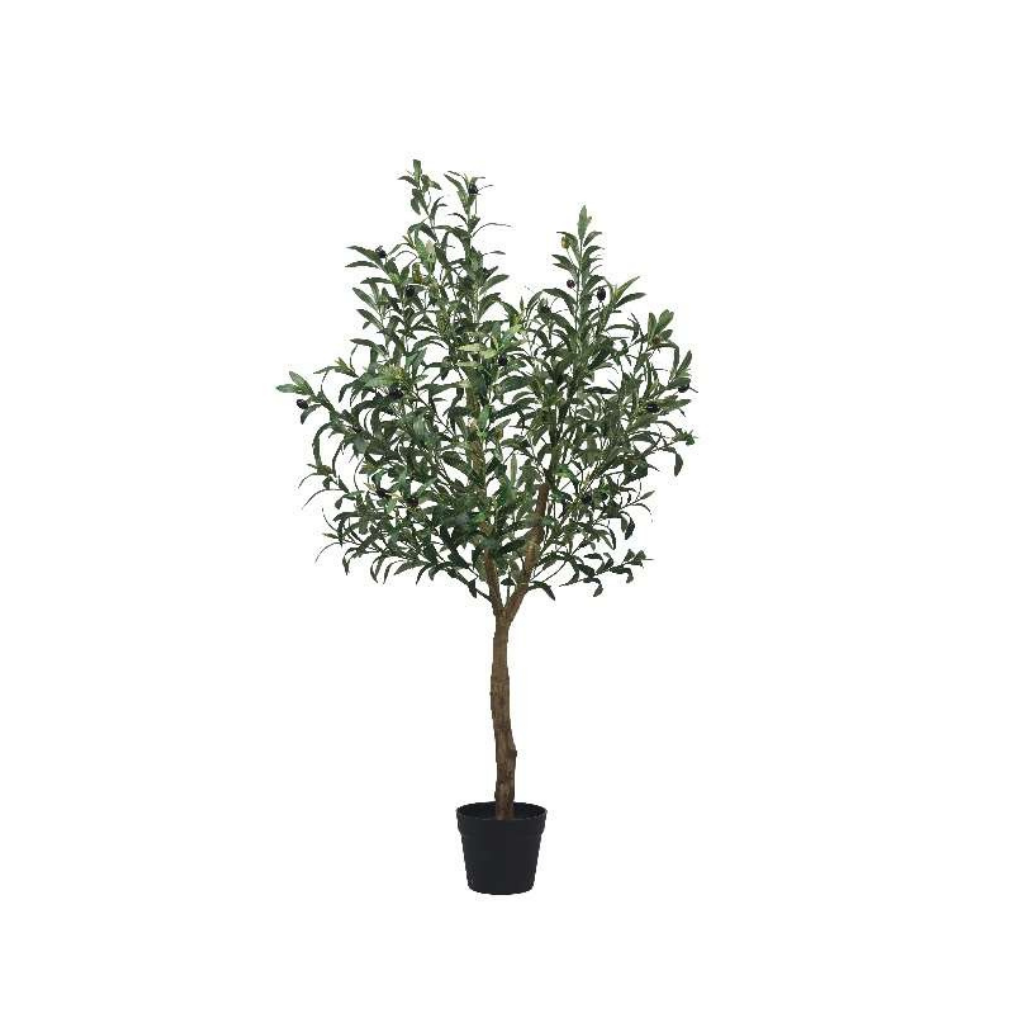 Artificial Olive Tree with Wood Pole | Faux Olive Tree for Home Decor