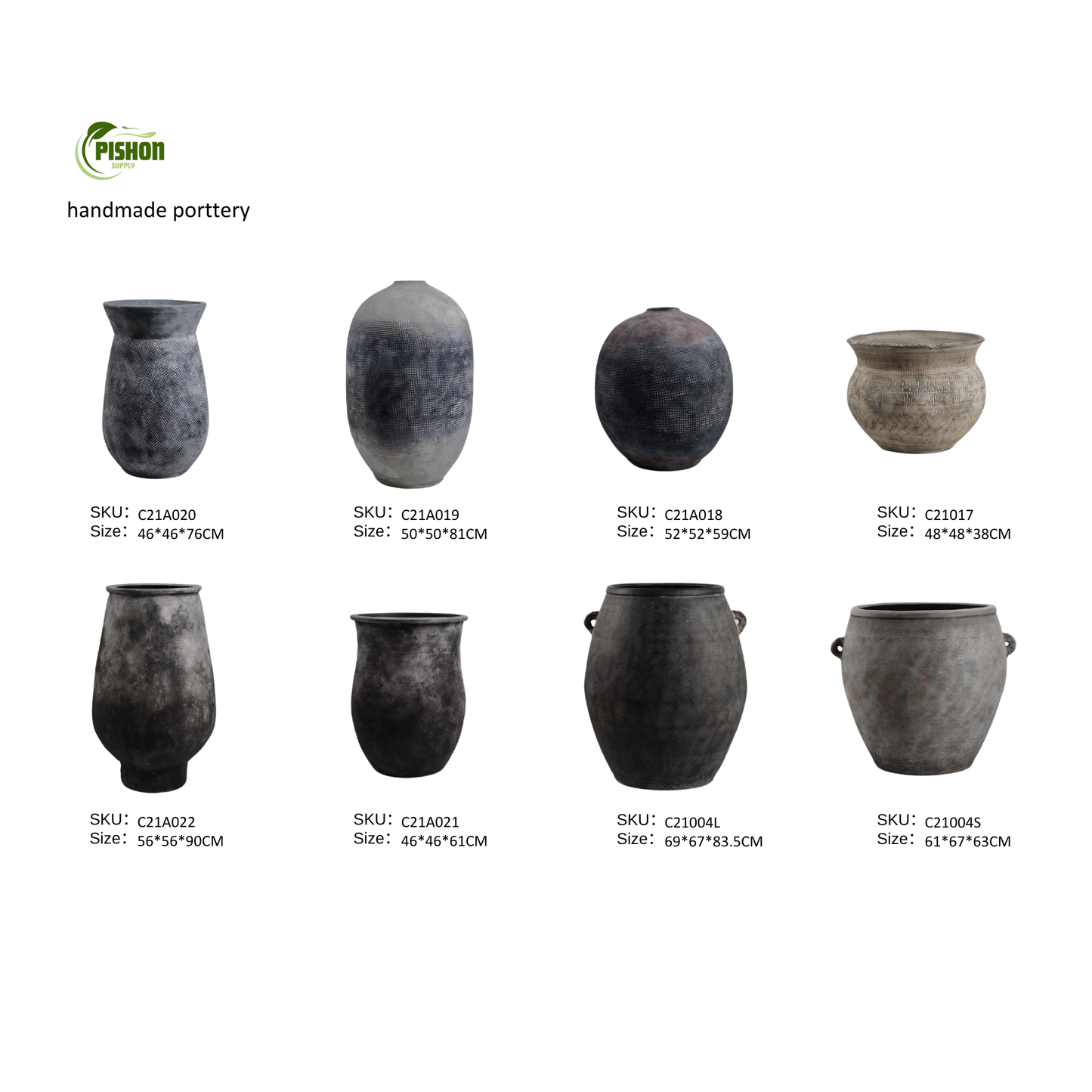 Large Terracotta Pots | Hand-Thrown Primitive Pottery | Distressed Vintage Vessel