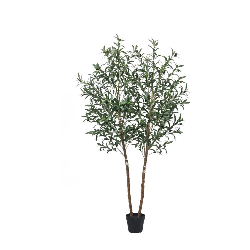 Artificial Olive Tree with Wood Pole | Faux Olive Tree for Home Decor