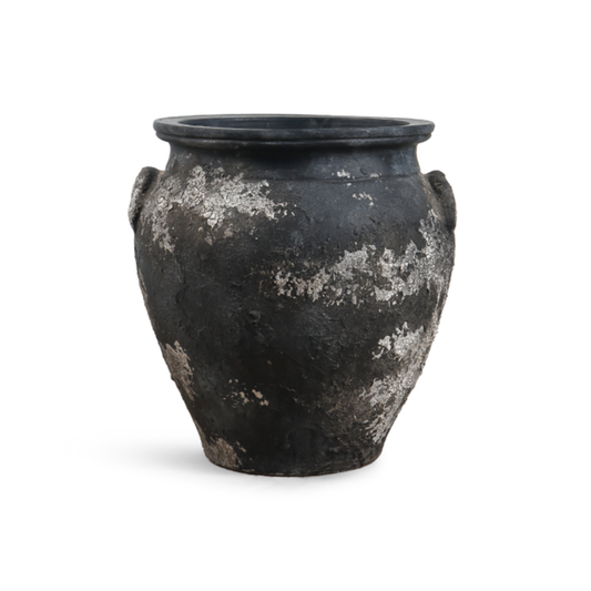 Rustic Ceramic Urn Vase with Handles | Organic Modern Decor