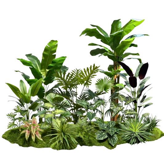 Tropical Jungle Canopy Collection | Premium Artificial Banana, Monstera & Tropical Plant Set