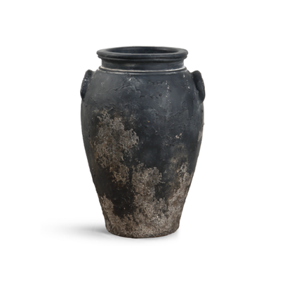 Tall Rustic Ceramic Urn Vase with Handles | Organic Modern Decor