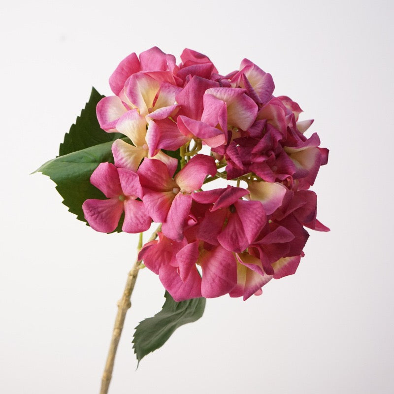 Real Touch Curled-Petal Hydrangea Stem 25" (63cm) | Artificial Flowers | 13 Colors