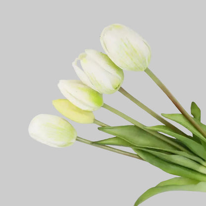 Soft Gel Tulip Bouquet 15" (39cm) | 5 Stems | Artificial Tulips | 7 Colors