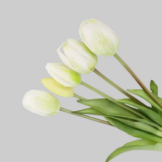 Soft Gel Tulip Bouquet 15" (39cm) | 5 Stems | Artificial Tulips | 7 Colors