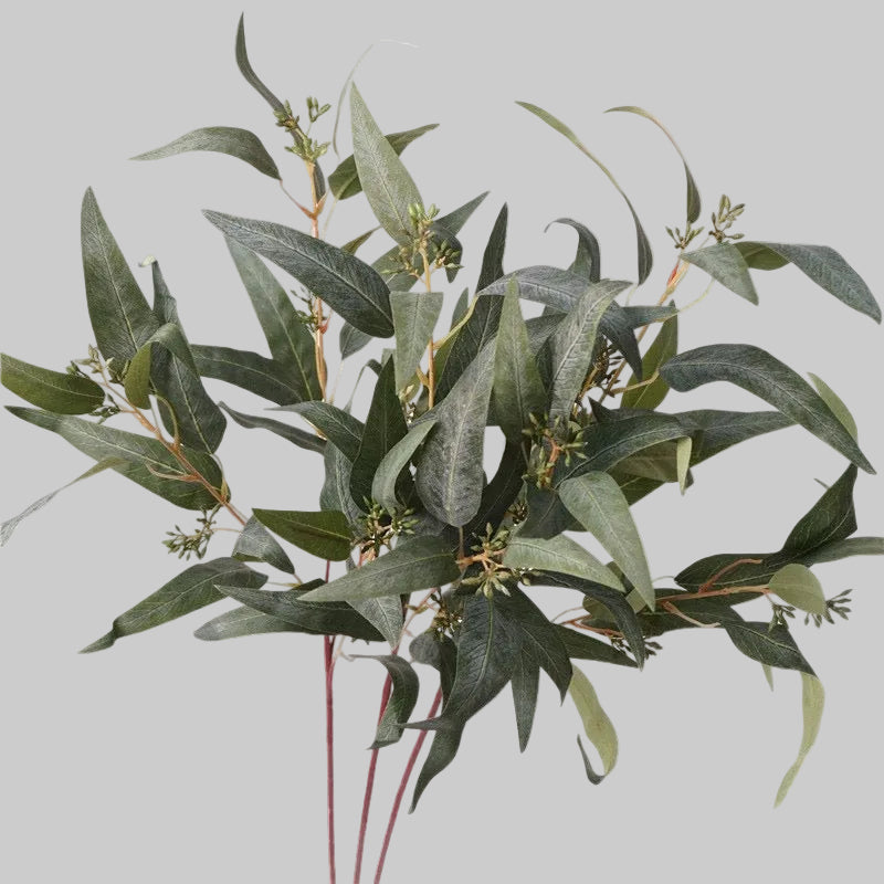 Faux Eucalyptus Branch Stem with Seed Pods