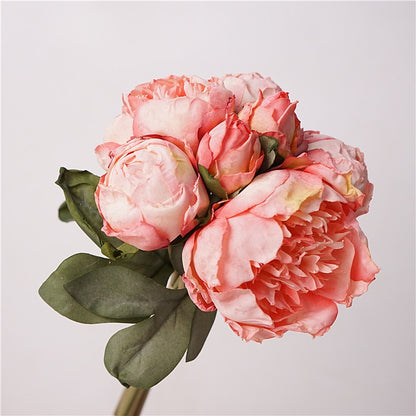 Vintage Peony Bouquet – 7 Heads | 14.4" Artificial Peony | Multiple Colors