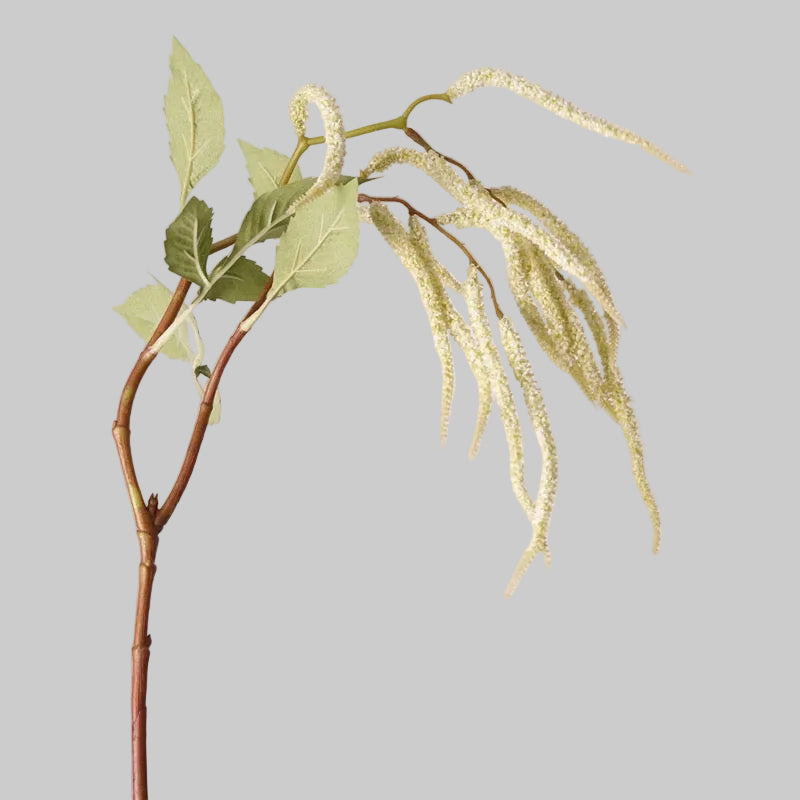 Green cascading artificial amaranthus stem, full view