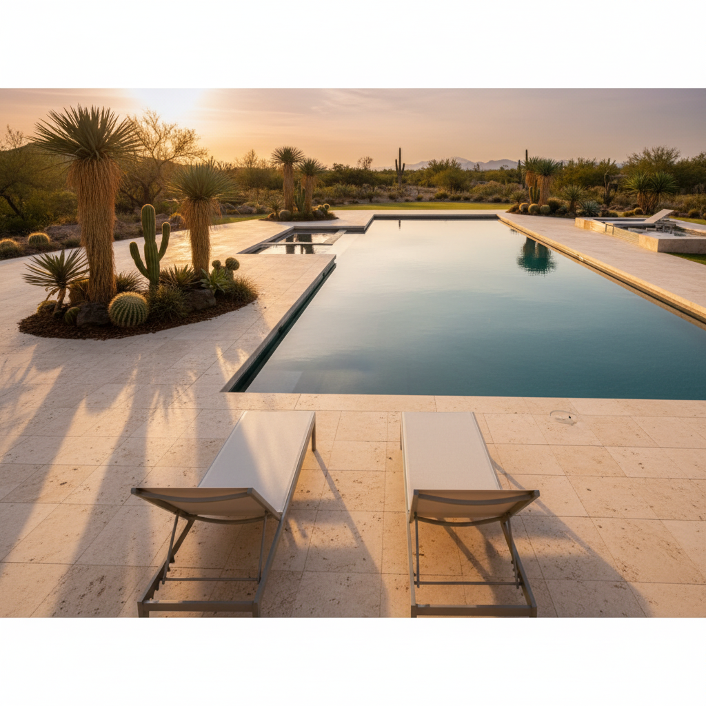 Desert Plants Pool Scene - Designer Angle