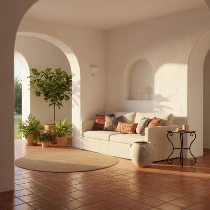 Grey Ceramic Urn - Mediterranean Living Room