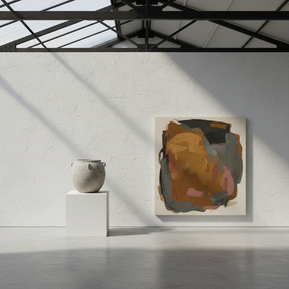 Grey Ceramic Urn on Plinth - Industrial Gallery