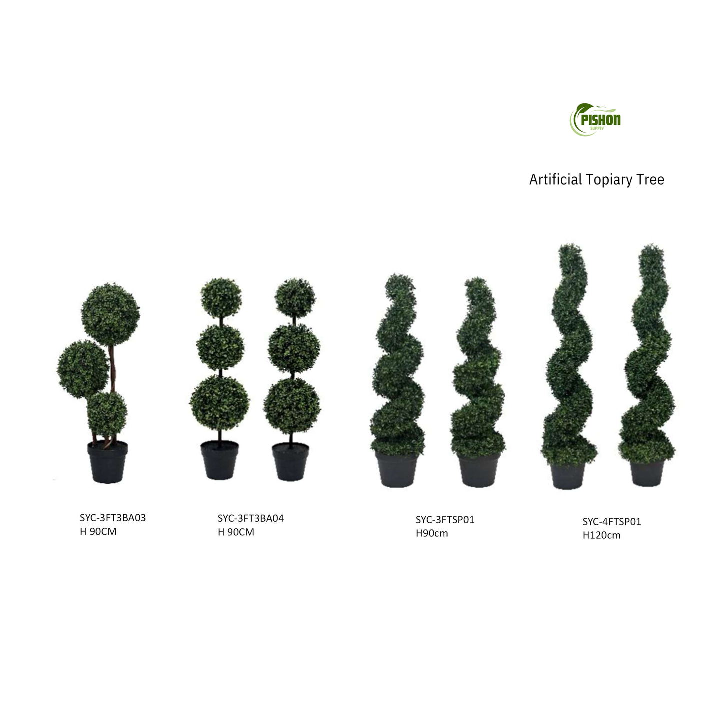 Artificial Topiary Tree | Triple Ball & Spiral | UV Resistant